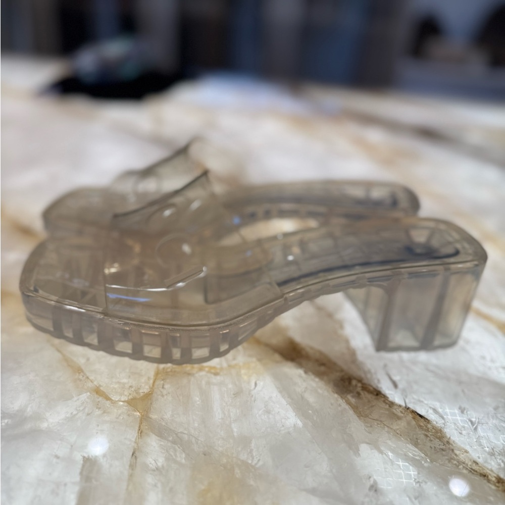 Gucci Transparent PVC Logo Mules